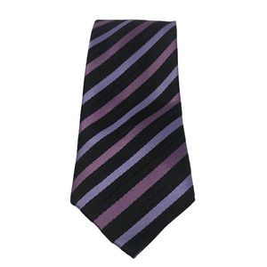Youth Black violet stripes clip on necktie